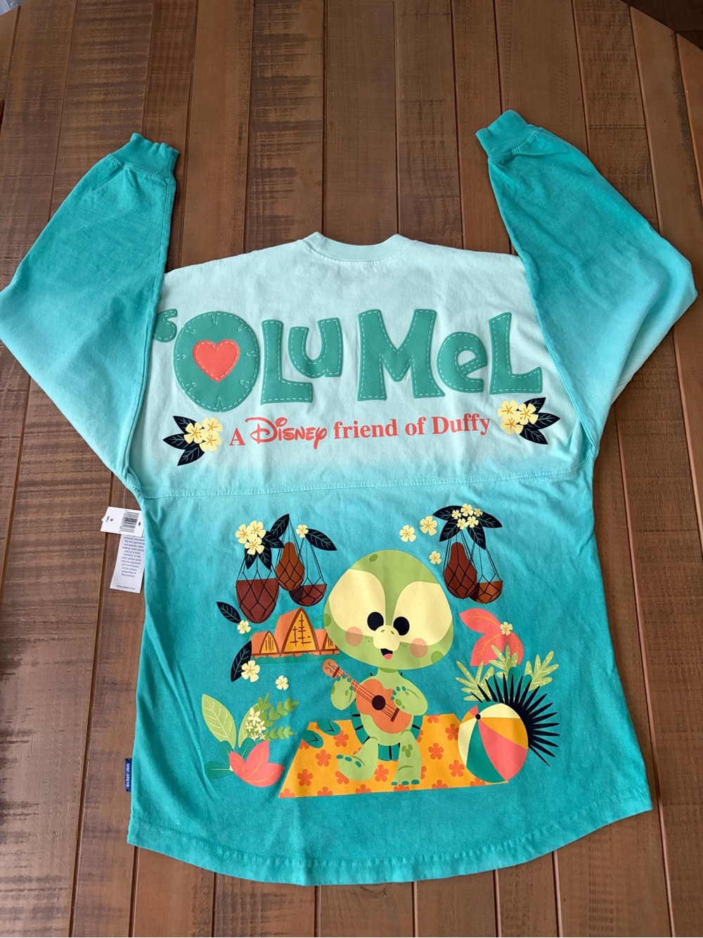 Disney 'Olu Mel Long Sleeve Tee - Aqua/Teal Ombré